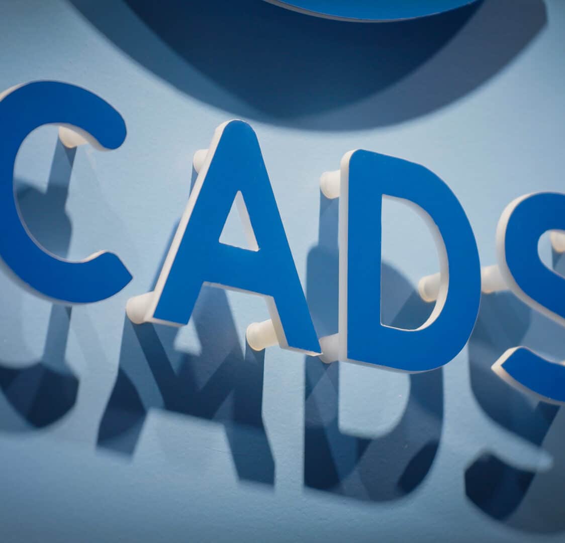 CADS logo mounted on wall