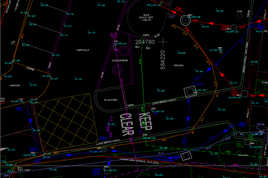 Topographic survey and underground utilities survey for the Western Way redevelopment in Bury St Edmunds