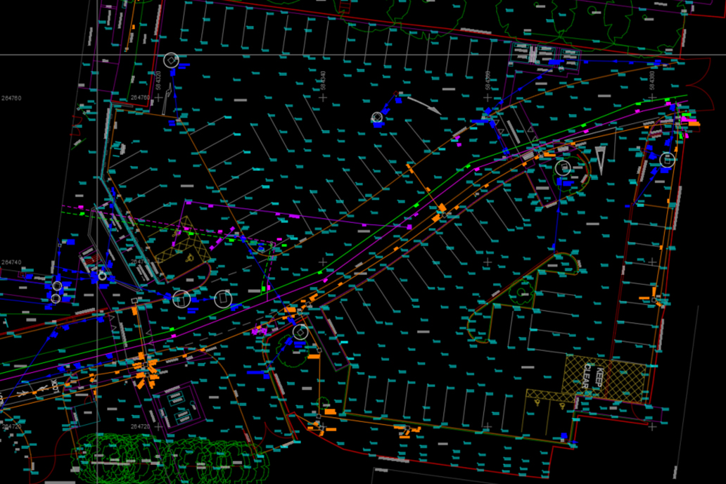 Topographic survey and underground utilities survey for the Western Way redevelopment in Bury St Edmunds